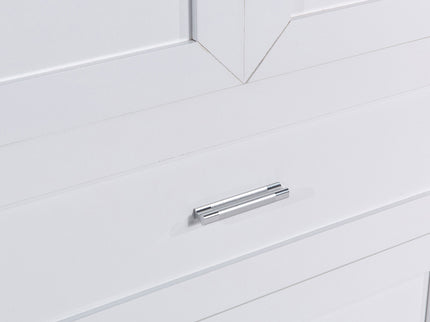 Tall Bathroom Storage Cabinet With 2 Doors And Drawers, Adjustable Shelf