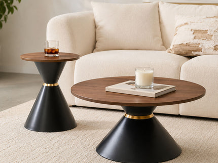 2 Piece Round Coffee Table Set For Living Room