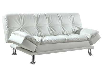 Kimpton - Upholstered Tufted Convertible Sofa Bed With Adjustable Arms Legs - White