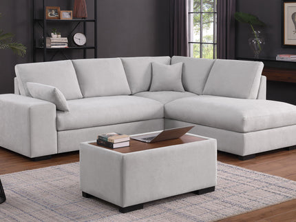 Joshua - 100" Sectional Sofa with Right Facing Chaise and Console Ottoman