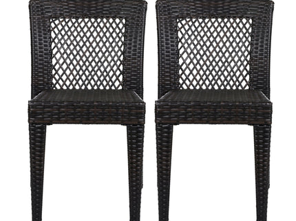 7 Piece Outdoor Dining Set With Table And 6 Chairs - Brown Multi