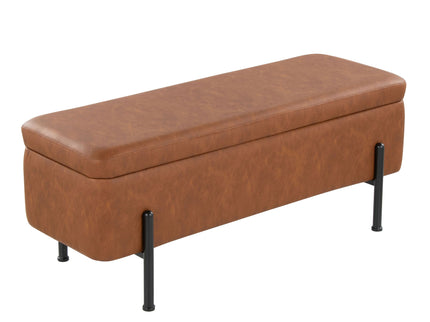 Daniella - Contemporary Storage Bench - Black / Camel