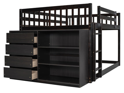 Bunk Bed With 4 Drawers And 3 Shelves