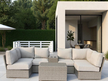Stylish Modular Wicker Patio Seating Group