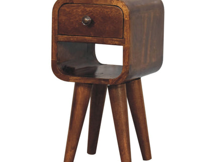 Mini California Curved Nightstand Wth Lower Slot
