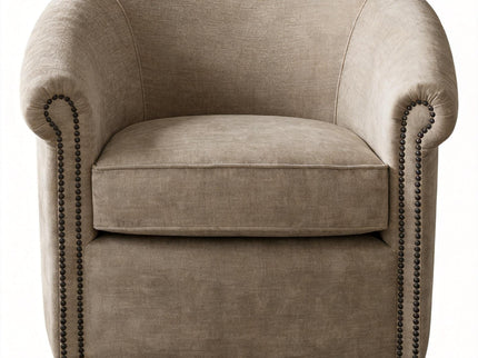 Barrel Swivel Accent Chair, 360 Degree Rotating For Living Room - Sand