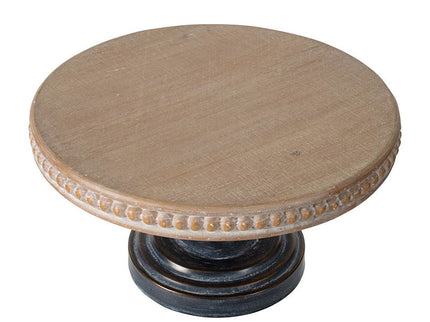 Wooden Display Stand With Beaded Trim - Black Brown