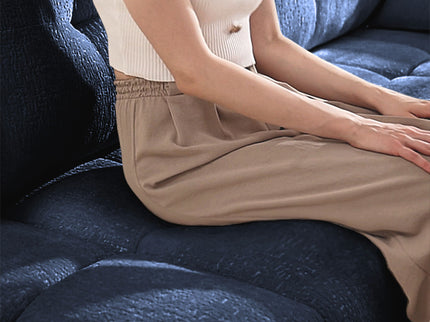 Sofa Set With Ottoman And Pillows, Textured, High Resilience Cushions