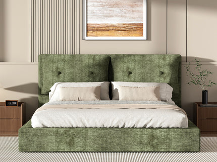 Airframe - Upholstered Bed Frame With Double Layered Upholstered Headboard