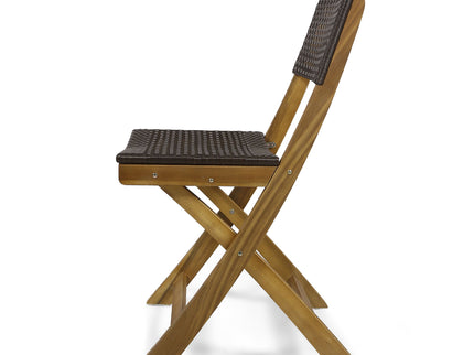 Bistro Foldable Chair With Wicker Backrest