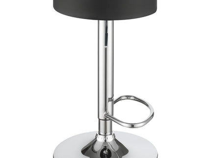 Adjustable Hydraulic Bar Stool With Base And Padded Seat - Black / Silver