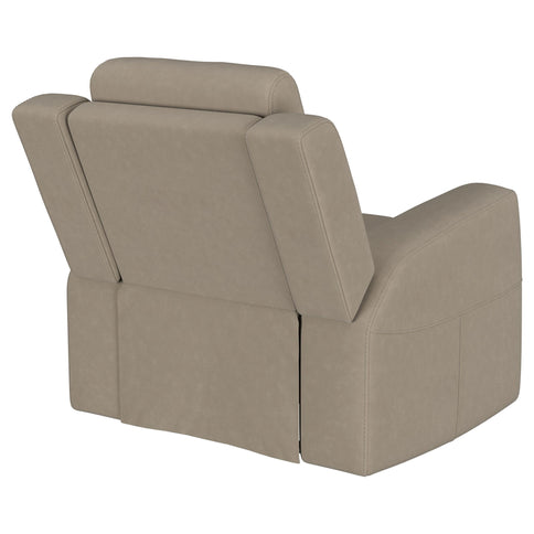 Slater - Upholstered Recliner Chair With Manual Recline - Taupe