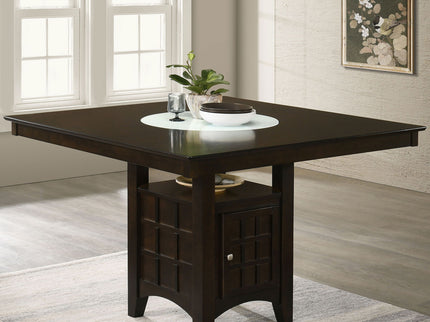 Tolland - Counter Height Dining Table With Storage Pedestal - Cappuccino