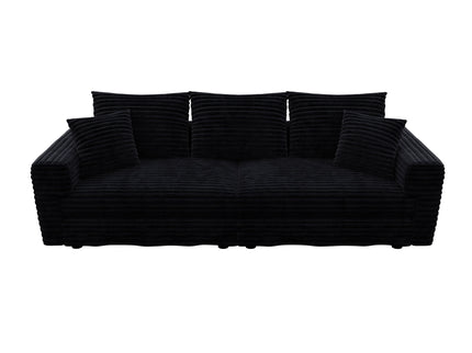 Convertible Deep Seat Sofa With Soft Pillows And Ottomans