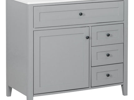 Bathroom Vanity With Sink, Cabinet With 3 Drawers And Adjustable Shelf