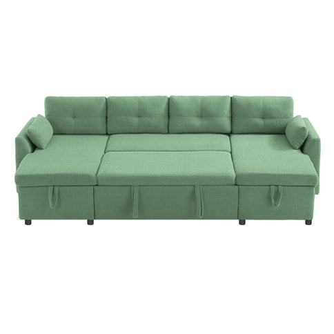 U-Shaped Sectional Sofa Bed With Storage And USB Ports