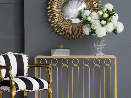 Sunburst Design Wall Mirror Decorative en For Entryway, Modern Living Room - Gold