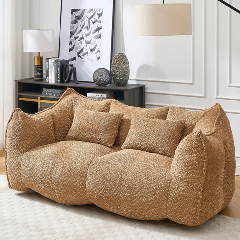 Comfortable Dual Beanbag Chair With High Resilience Foam Core For 2 People