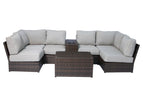 Dark Brown / 2 Pc. U-Shaped Sectional, Table