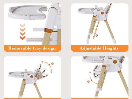 Convertible Baby High Chair To Rocker With 5 Point Harness