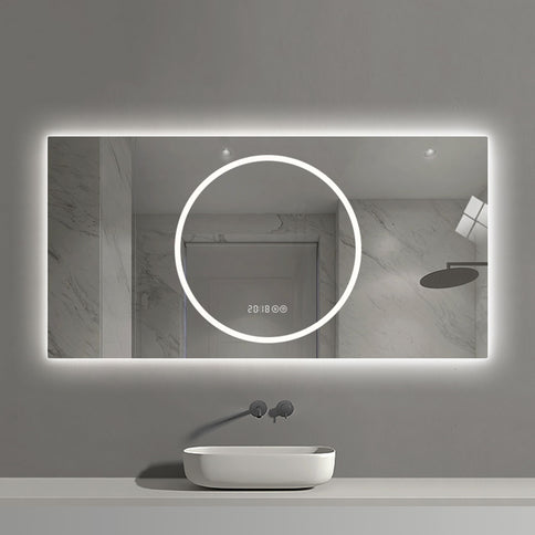 LED Vanity Mirror With Anti Fog & Dimmable Lights, Wall-Mounted - Antique Silver