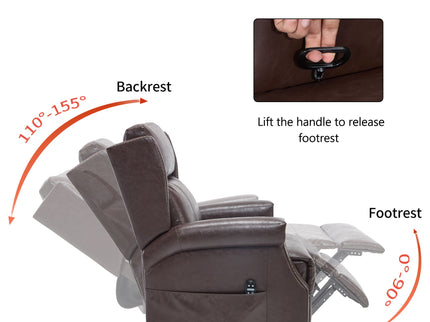 Manual Recliner Chair  With Heavy Duty Motion Mechanism, 8 Vibrating Nodes And 3 Massage Modes For Living Room