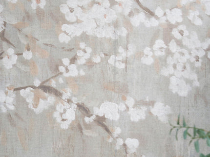 Large Cherry Blossom Canvas Art Print, Home Decor Accent Piece - Gray / White Matte