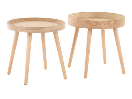 Pebble - Mid-Century Modern Side Table Set - Natural