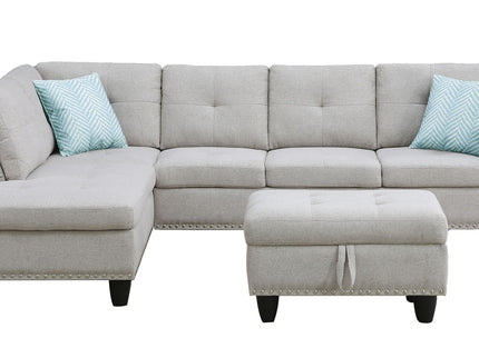 Alger - Left Hand Facing Sofa & Chaise With Ottoman