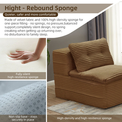 Multi Functional Sectional Sofa Bed With Independent Chaise Lounge And Functional Blanket