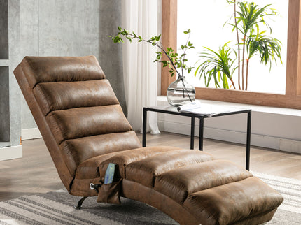 Massage Chaise Lounge Indoor With Remote Control, Ergonomic Electric Massage Lounger