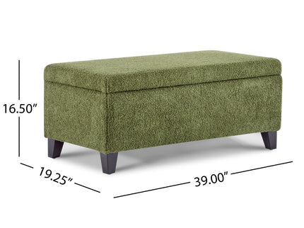 Storage Ottoman With Flip Top Lid - Retro Green