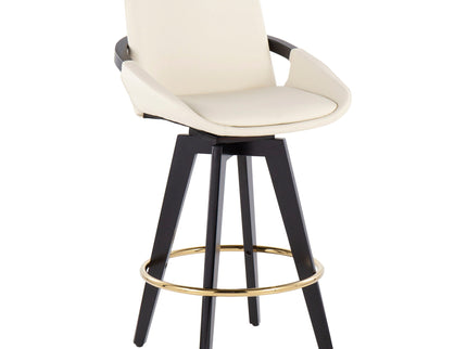 Cosmo - Contemporary Fixed Height Counter Stool With Swivel With Round Footrest (Set of 2)