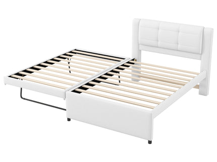 Upholstered Platform Bed With Multifunctional Trundle
