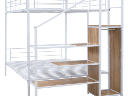 Bunk Bed With Lateral Storage Ladder And Wardrobe