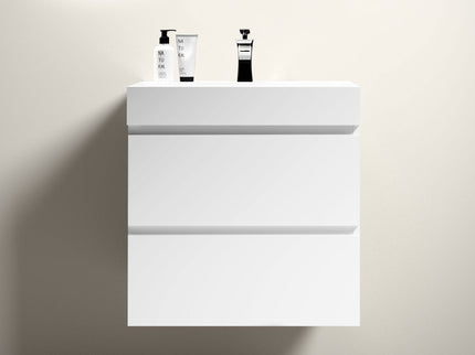 Alice - Bathroom Vanity With Large Storage, Sink Wall Mounted Floating Bathroom Vanity For Modern Bathroom, One-Piece Sink Basin Without Drain And Faucet
