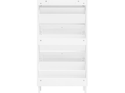 Modern Rattan 3 Door Shoe Rack Cabinet For Entryway