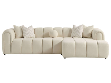 Beatrice - Modern Tufted Right Sectional Sofa - Ivory