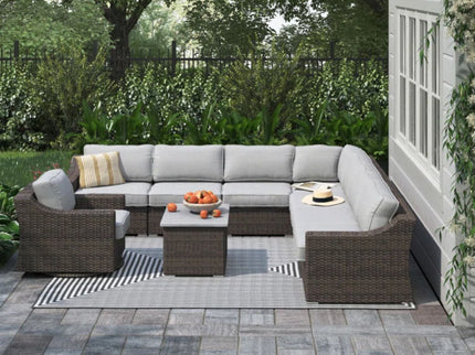 Stylish Sofa Seating Group With Cushions Perfect For Outdoor Gatherings