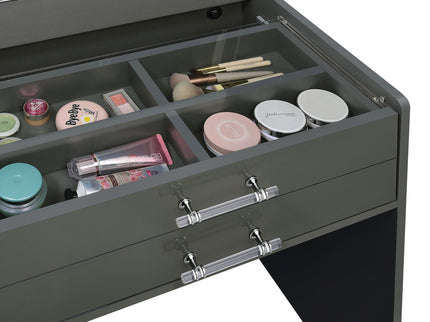 Ayuba - 3 Drawer Makeup Vanity Table With Mirror And Stool