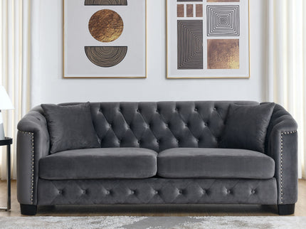 Modern Chesterfield Sofa With Tufted Backrest For Living Room