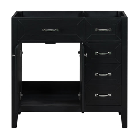 Modern Bathroom Vanity Base Only, 2 Doors And 3 Drawers