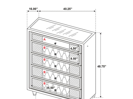 Mika - 5 Drawer LED Chest
