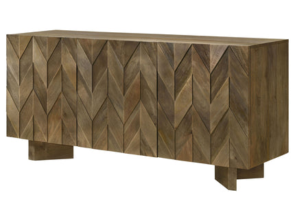 Roman - 3 Door Server With Chevron Design - Brown