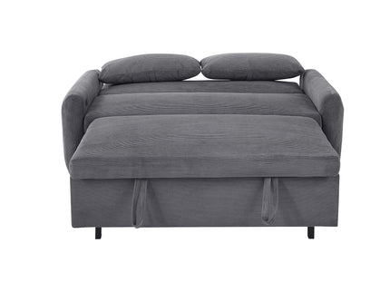 Pull-Out 2 Seat Modern Sleeper Sofa With 2 Throw Pillows And USB Ports