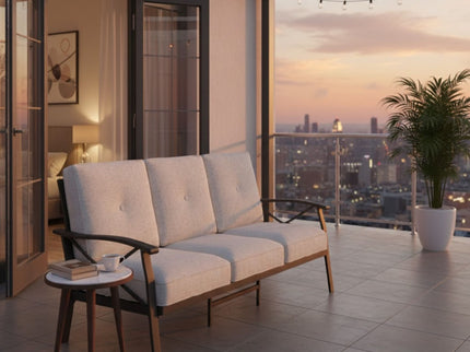 All-Weather 3 Seat Patio Sofa With Cushions