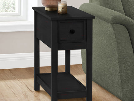 Accent End Table, 2 Tier, Narrow, Lamp, Storage Drawer, Charming Design