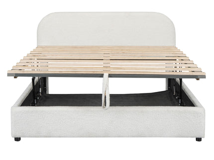 Upholstered Platform Bed With Hydraulic Storage System