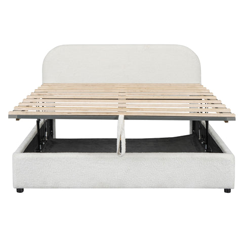 Upholstered Platform Bed With Hydraulic Storage System