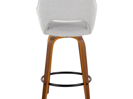 Mustang - Contemporary Fixed Height Counter Stool With Swivel With Round Footrest (Set of 2)